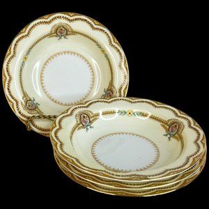 4 Noritake China Serena Rim Fruit Bowl Dessert Sauce Floral 5.75” Made Japan VTG